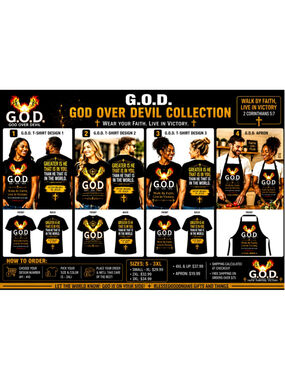 G.O.D. God Over Devil Faith T-Shirt Collection – Choose Your Design